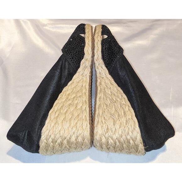 Anne Klein IFlex Women's Ezzie-C Black Wedge Espadrilles Sandals Shoes Size 7 - Picture 6 of 8
